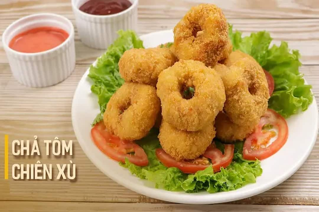 Làm chả tôm chiên xù